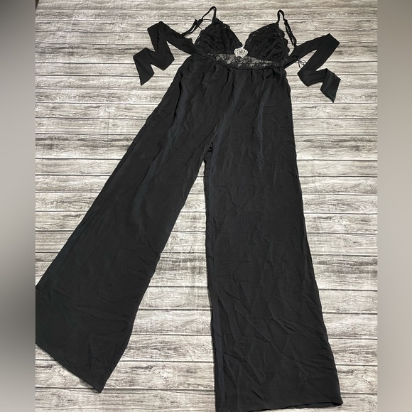 Ladies Medium Blashe Jumpsuit cute peek through lace midsection sparkling crown - Picture 9 of 13